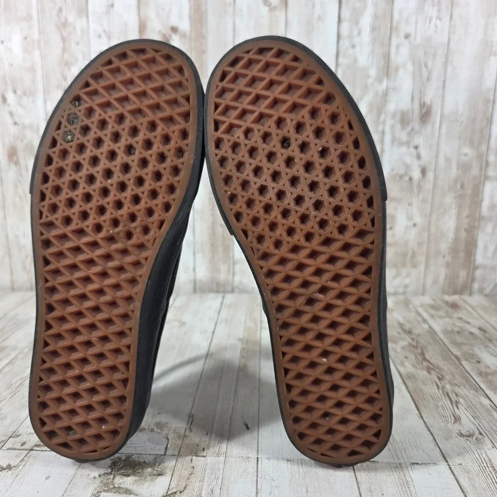 Vans Authentic Black Black Canvas Low Top Skateboard Shoes Womens 8 Mens 6.5